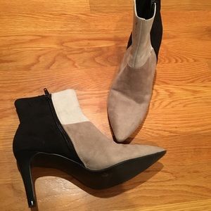 Worthington Color Block Faux Suede Ankle Boots